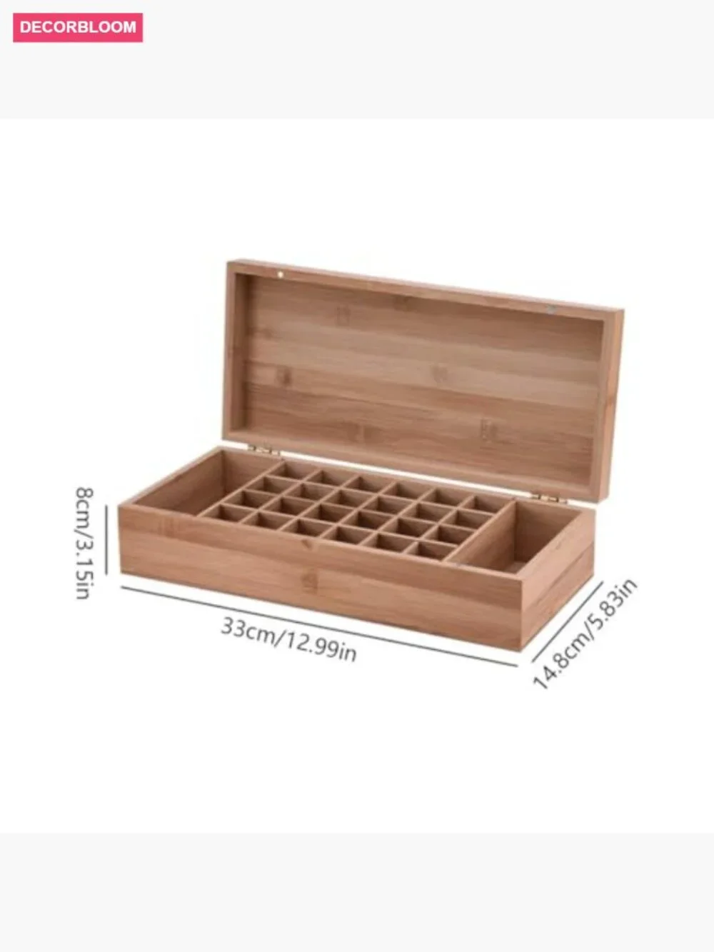 Essential Oil Wooden Storage Box Travel Case Holds 26 Bottles
